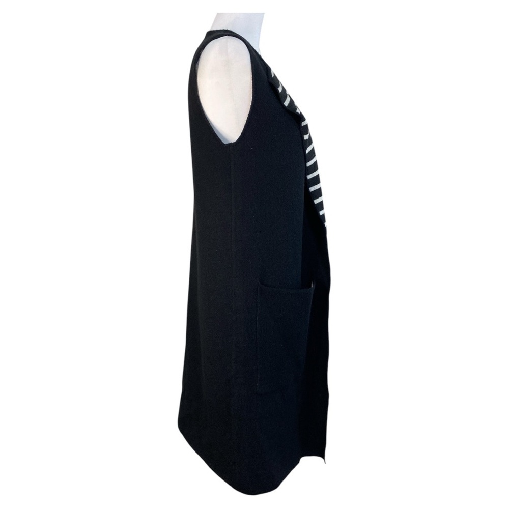 Moth (Anthropologie) Longline Open Front Sweater Vest‎ Black Size OS - Picture 2 of 7